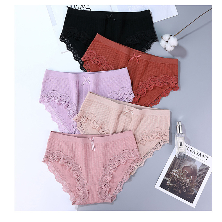 Sexy lace edge ladies underwear panties High Waist Cotton Underwear Ladies Butt Lifter Fashion Sexy Lace Panties