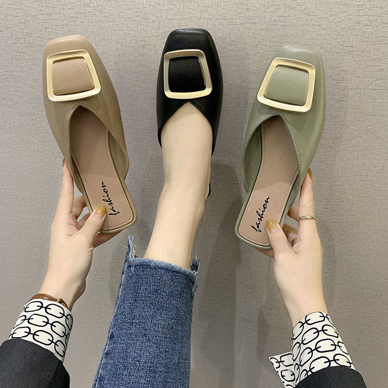 Wholesale shoes for ladies female summer fashion leather loafers flat slide slippers new style comfort casual shoes women stock