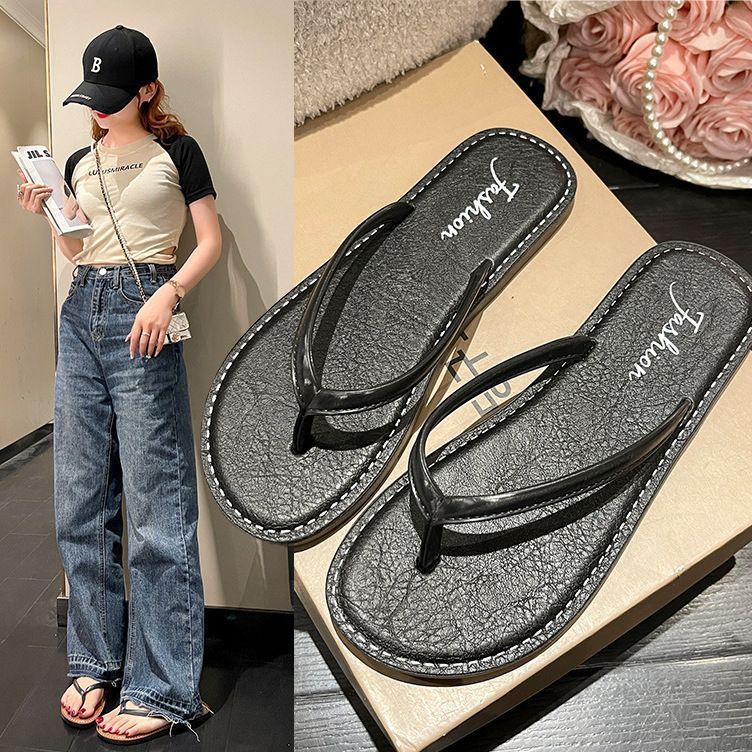 New style slippers for women flat fashion and versatile outdoor ladies female with comfort and soft soles flip flop woman