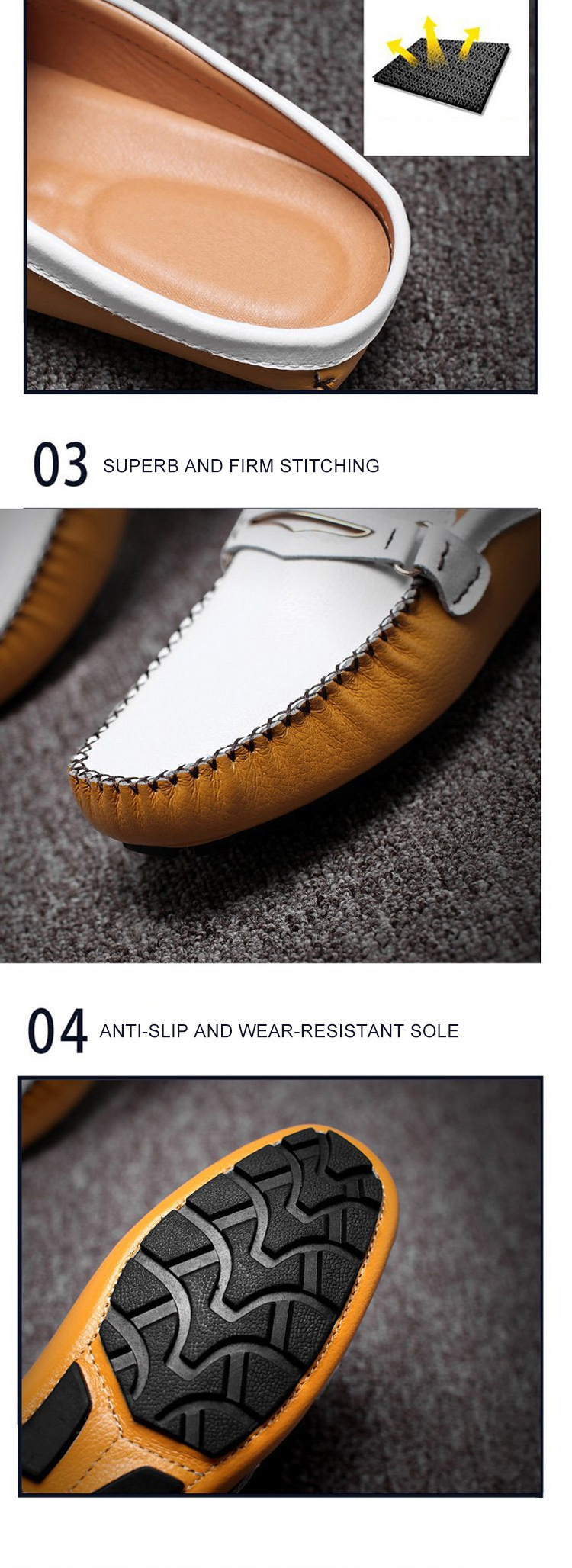 Summer Casual Luxury Half Slipper Slip-On men office shoes fashion genuine leather driving white dress shoes for men