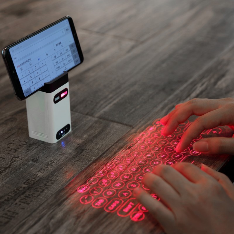 Mini Bluetooth Wireless Virtual Laser Projection Keyboard with Mobile Power Supply Function Mobile Phone Bracket Other Standard