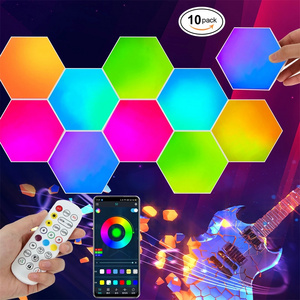 WIFI Led Gaming Wall Light Nano Hexagon Smart Panels Remote Control Voice Control Smart App Music Sync Quantum Night Lights