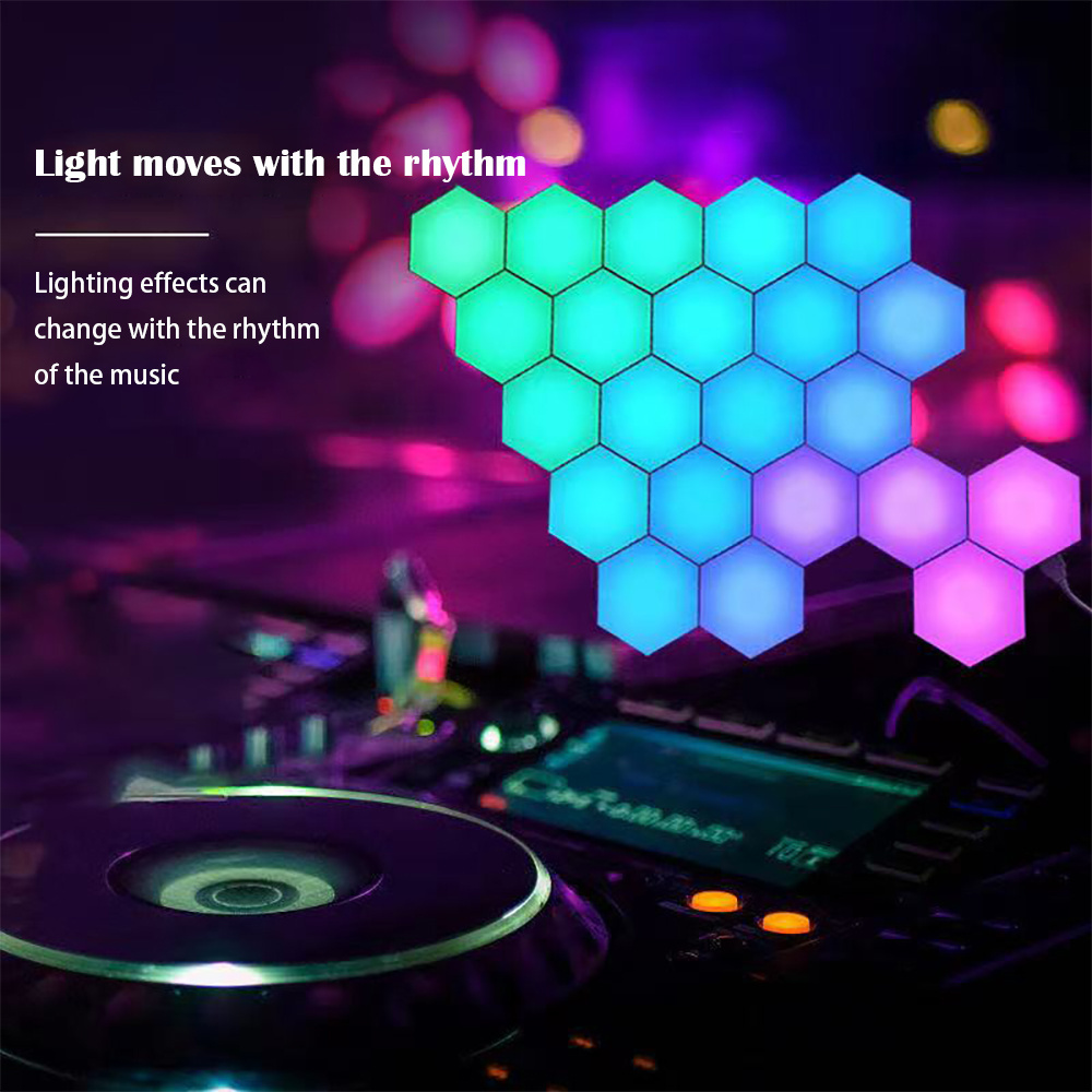 WIFI Led Gaming Wall Light Nano Hexagon Smart Panels Remote Control Voice Control Smart App Music Sync Quantum Night Lights