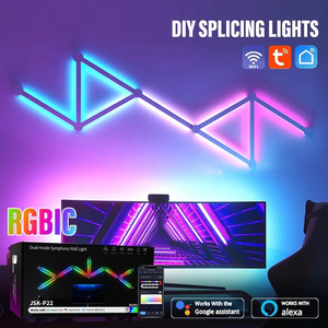 DIY Wall RGB Smart Splicing Glide Lighting Music Sync Bar Home Decor LED Light 9 Segmen for Gaming Streaming Smart Home Lights