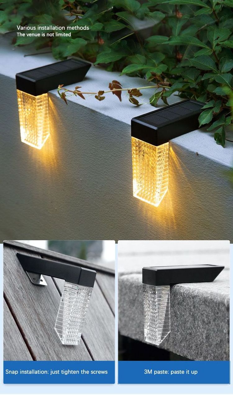 Modern Design Solar Outdoor Lights Led Gate Landscape Lighting for Lawn Garden Villa yard RGB Warm White Outdoor Solar Light