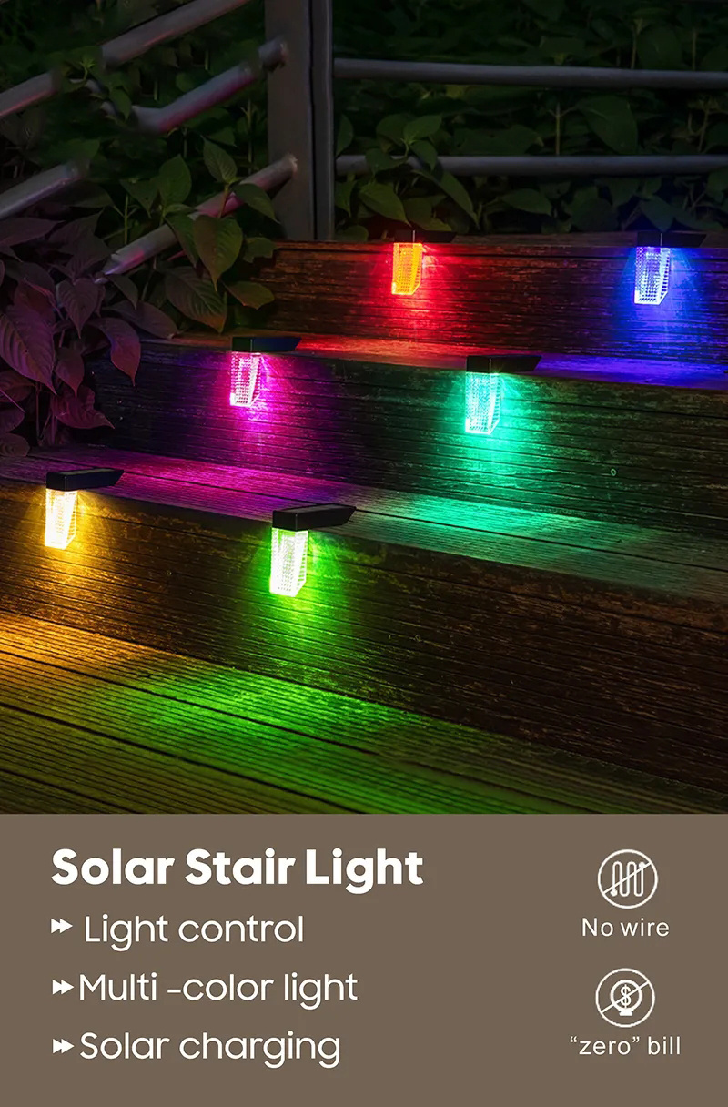 Modern Design Solar Outdoor Lights Led Gate Landscape Lighting for Lawn Garden Villa yard RGB Warm White Outdoor Solar Light