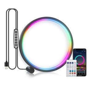 26cm LED Table Lamp Smart App Bluetooth Control RGB Round Night Light USB Wireless Remote Control Bedroom Decor Bedside Lighting