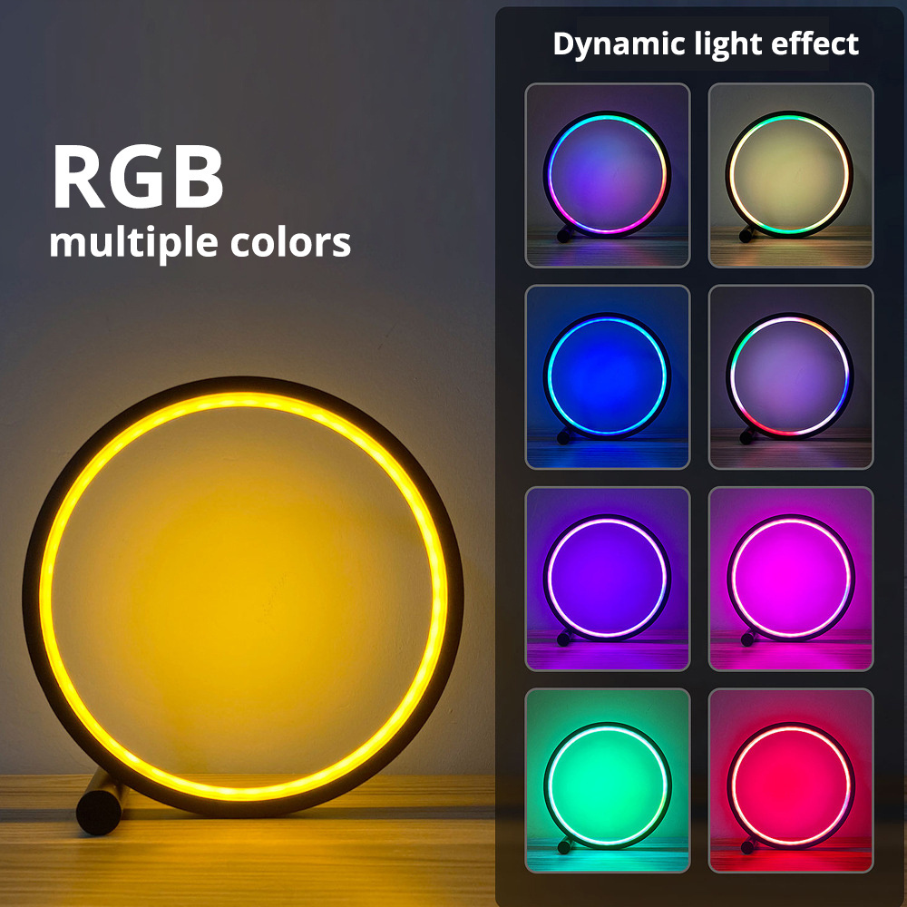 26cm LED Table Lamp Smart App Bluetooth Control RGB Round Night Light USB Wireless Remote Control Bedroom Decor Bedside Lighting