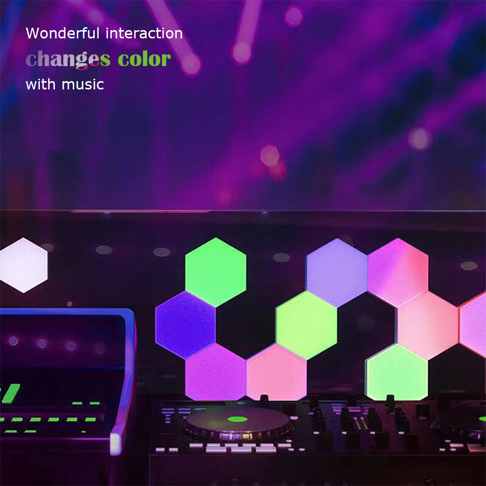 RGB Bluetooth LED Hexagon Indoor Wall Lights APP Remote Control Night Light Computer Game Bed room Decoration Smart Light Panels