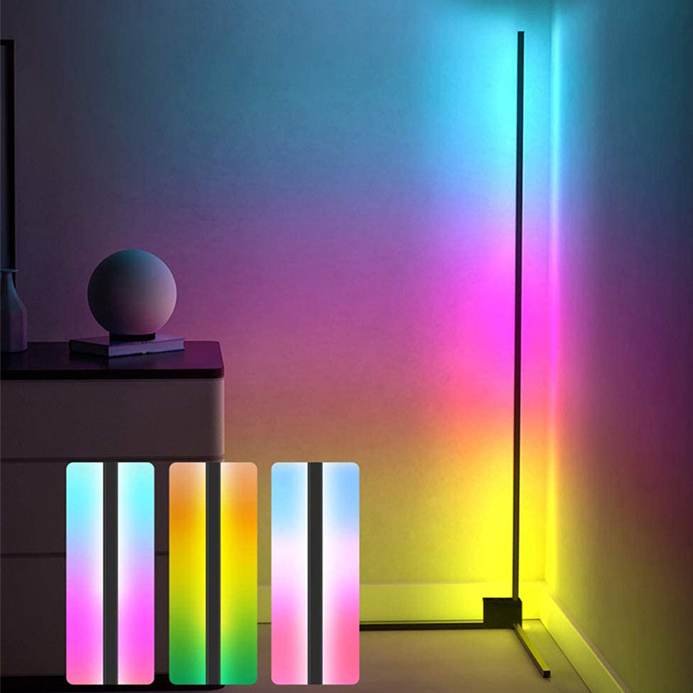 New Design Modern Decorative 150cm Remote Control LED Ambient Light RGB Tripod Corner Floor Lamp For Living Room