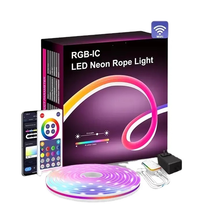 RGBIC Smart 10M 5M Digital Flex Strip Light Tape Kit 8X17MM luces tiras luz 12V 24V Silicone RGB Flexible LED Neon Rope Lights