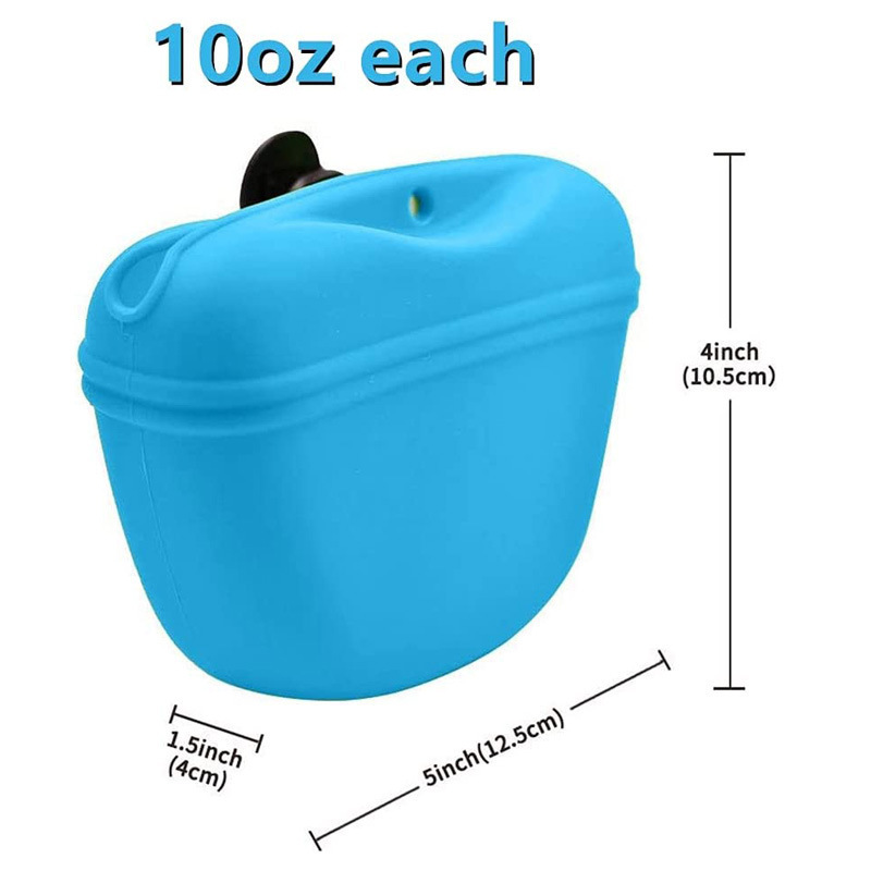 Silicone Dog Treat Training Pouch Carry Cat Dog Food Bag Easy To Clean BPA FREE Pet Feeding Travel Bag