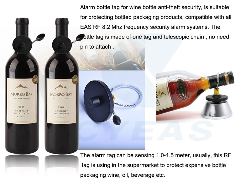 Wine Security Bottle Tag Lanyard Eas Anti Theft Bottle Magnetic For Wine Cellar