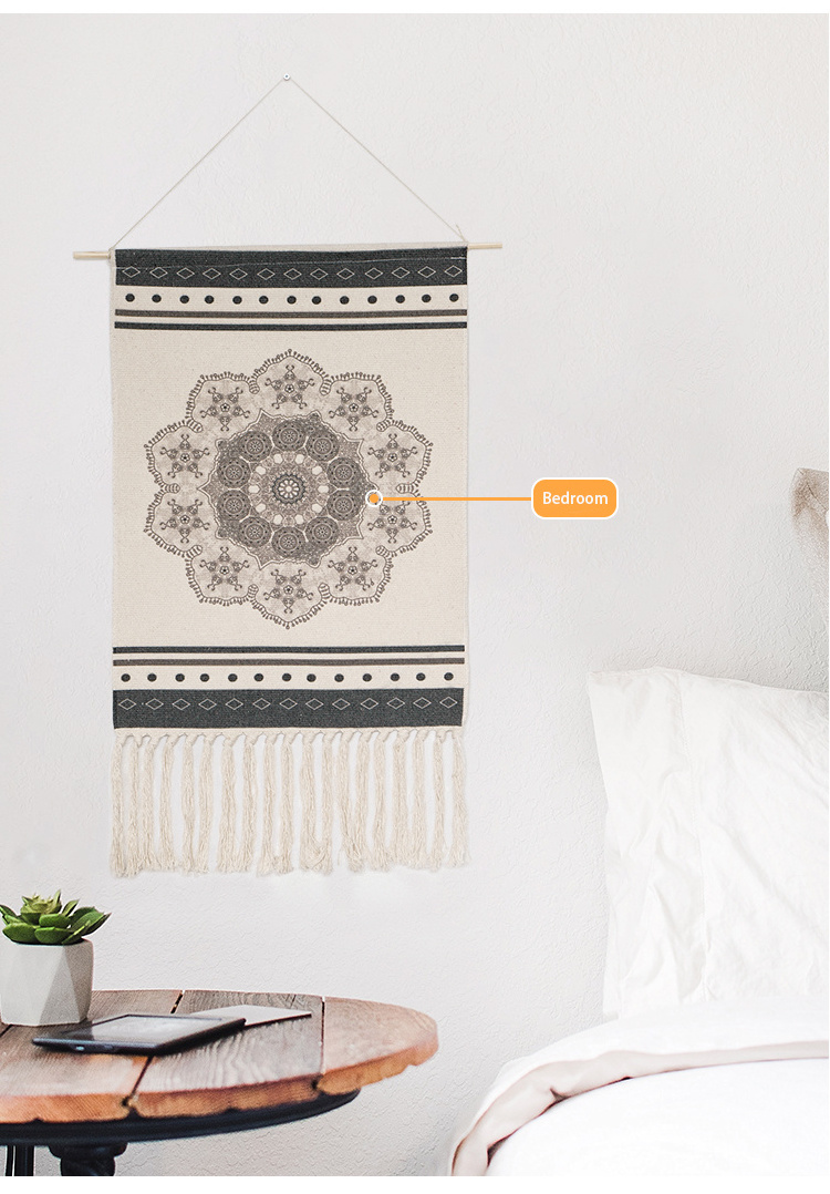 Hand woven wall hanging decoration bohemian style tapestry wall cloth hanging painting Northern European cover hanging cloth