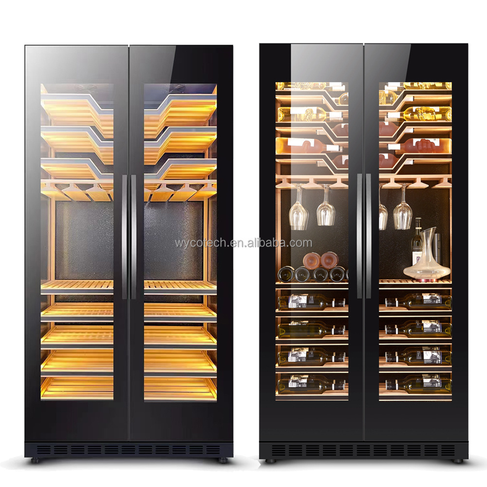 Custom Bar Wine Fridge Built-in Installation with Hettich Door Hinges Prevent UV Doors Wine Cellar Beer Wine Refrigerator Cooler