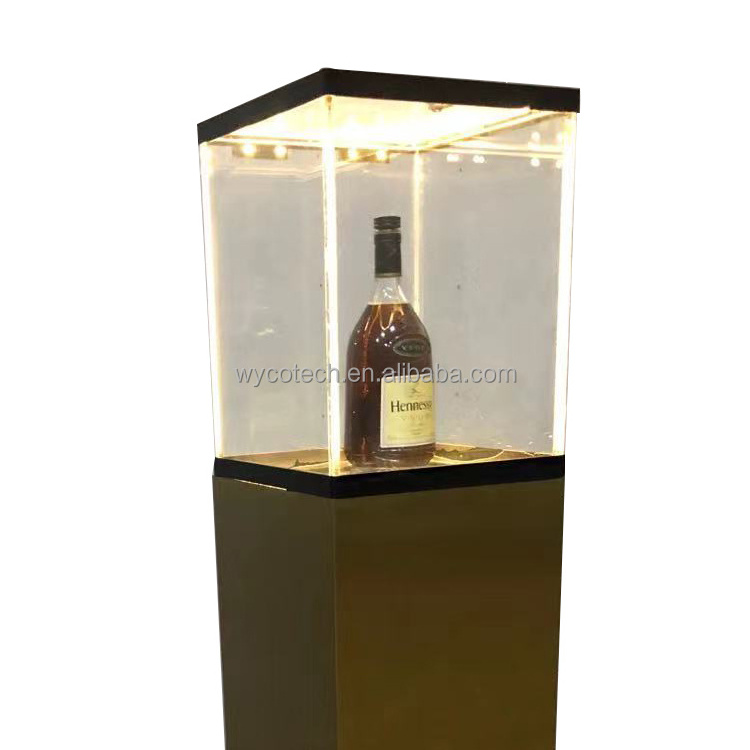 Customized Modern restaurant Stainless Steel wine bottle Racks display cabinet for Hennessy XO Wine Bottle Cooler cellar Chiller