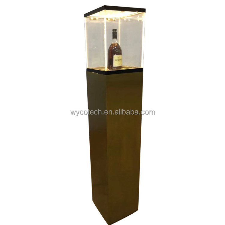 Customized Modern restaurant Stainless Steel wine bottle Racks display cabinet for Hennessy XO Wine Bottle Cooler cellar Chiller