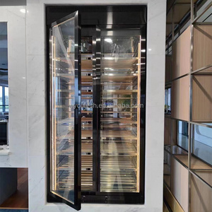 Display Cooler Stainless Steel Glass Door Frost-free Built In Single Zone Wine Chiller Cooler Custom Wine Fridge Storage Cabinet