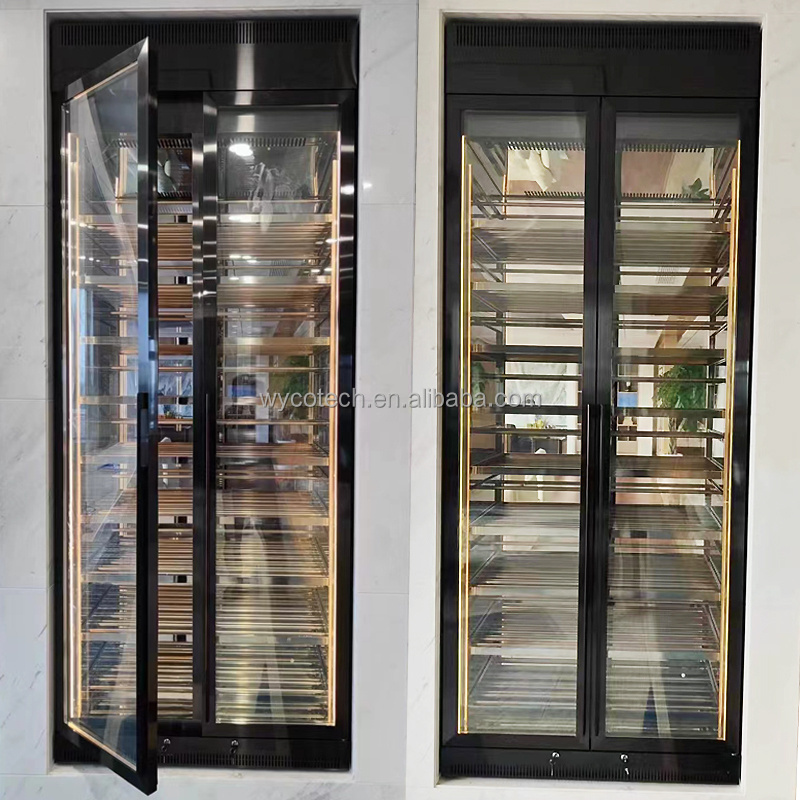 Display Cooler Stainless Steel Glass Door Frost-free Built In Single Zone Wine Chiller Cooler Custom Wine Fridge Storage Cabinet