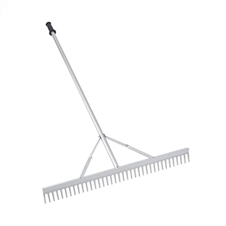 Heavy Duty Garden Leaf Rake With Aluminum Handle Cleaning Rake Gardening Tool For Gardeners Lawn and Yard with 37 Tines