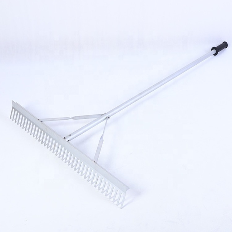 Heavy Duty Garden Leaf Rake With Aluminum Handle Cleaning Rake Gardening Tool For Gardeners Lawn and Yard with 37 Tines