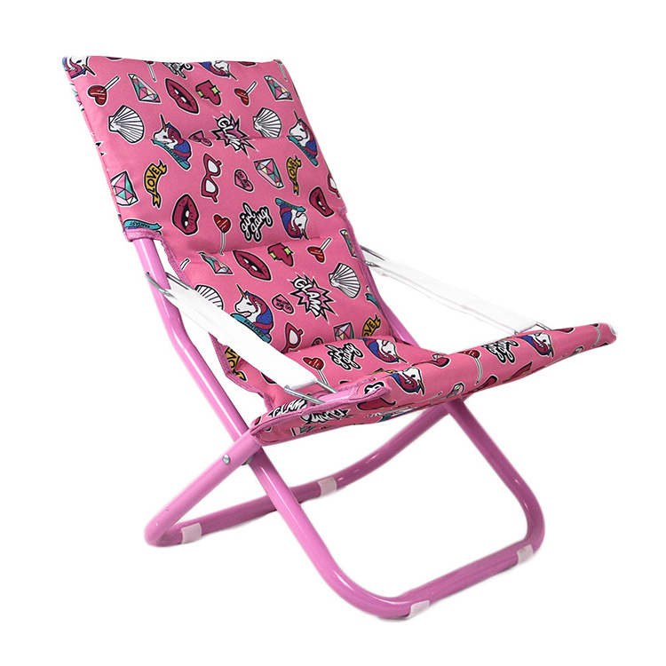 Comfortable easy taken steel adjustable folding camping kids beach chair