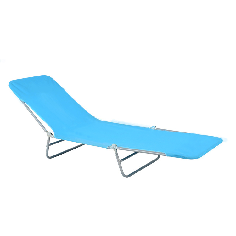 Customized High Quality Steel Tube Folding Reclining Sun Beach Lounge Beach Bed folding Sun Loungers  camping foldable chair