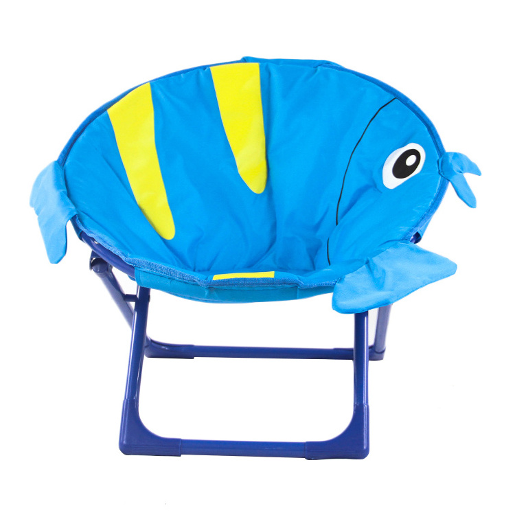 Custom logo Lightweight folding solid small student beach chair lovely fish child chair