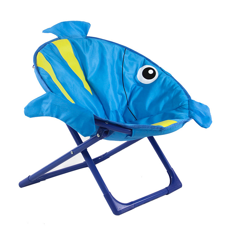 Custom logo Lightweight folding solid small student beach chair lovely fish child chair