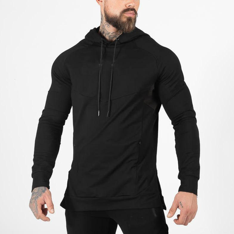 Custom Men's Cotton Casual Functional Hoodie Hot-Selling Drawstring Soft Quick Dry Gym Functional Black Slim Fit Hoodies for Men