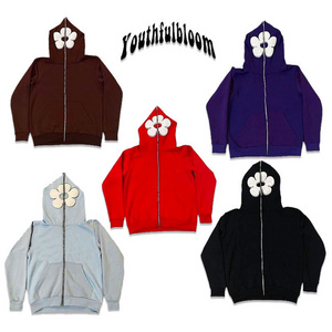 Custom High Quality Blank Fleece Mens Zip Up Heavyweight Hoodie Functional Full Zip Up Hoodie Custom Logo Full Face Zip Hoodies