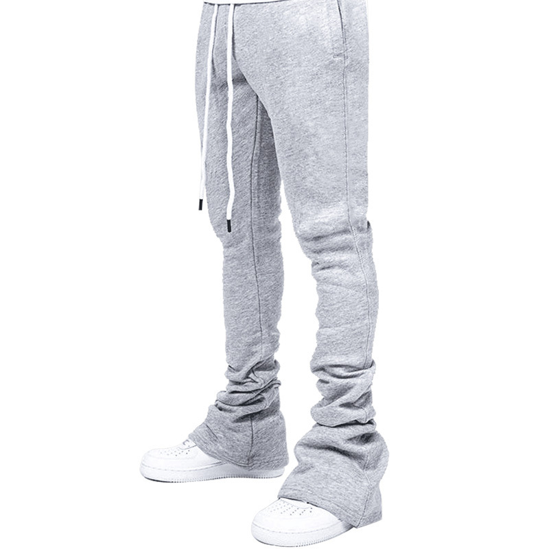 Manufacturer Custom Men's Flare Stacked Sweat Pants Heavy Cotton French Terry Oversized baggy Wide Leg Jogger Sweatpants for Men