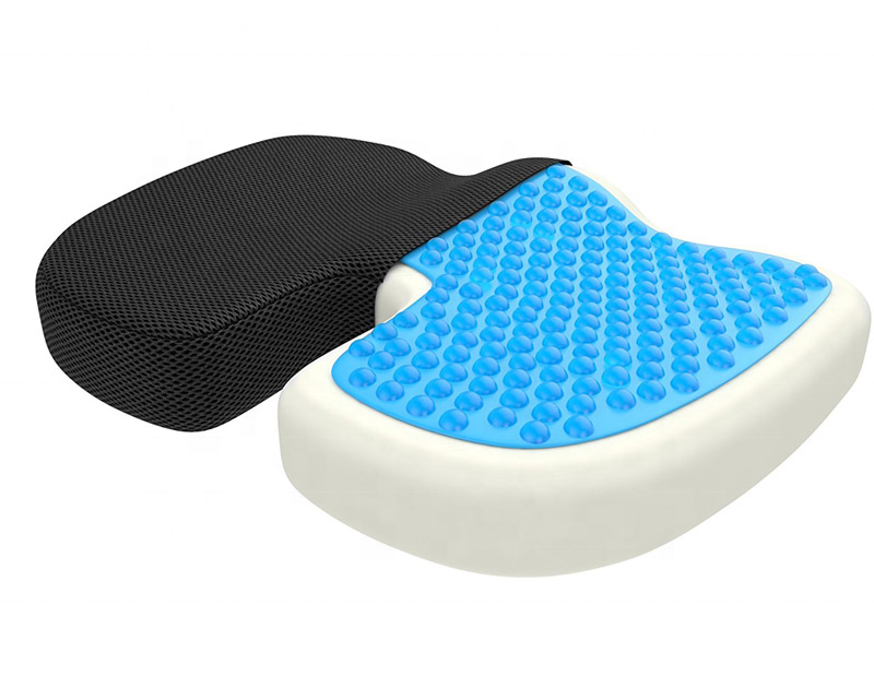 High End Orthopedic Silicone Cooling Massage Memory Foam Seat Cushion, U shaped Hemorrhoid Pillow Blood Circulation Coccyx relax