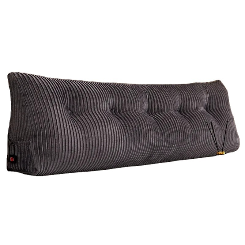 Solid Color Bed Back Cushion Triangular Wedge Pillow Long Bolster Removable Washable Sofa Backrest Cushions