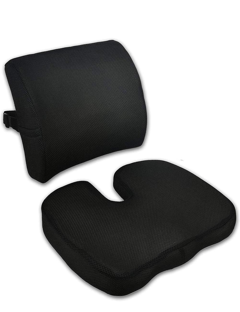 Seat Cushion Coccyx Orthopedic Memory Foam and Lumbar Support Pillow or Cushion