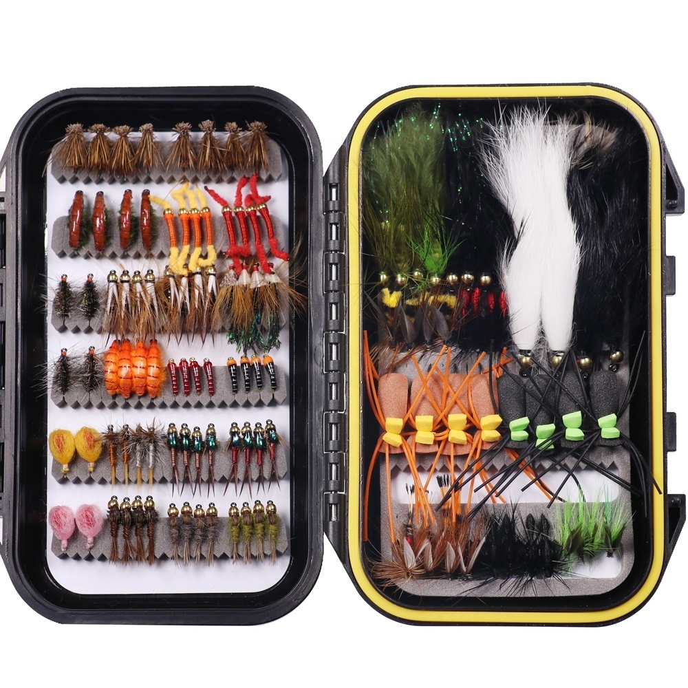 Wholesale 28/64/92/120 PCS/box Fishing Flies Artificial Bait For Fly Fishing Lures - Dry Wet Nymph Streamer Fishing Fly Starters