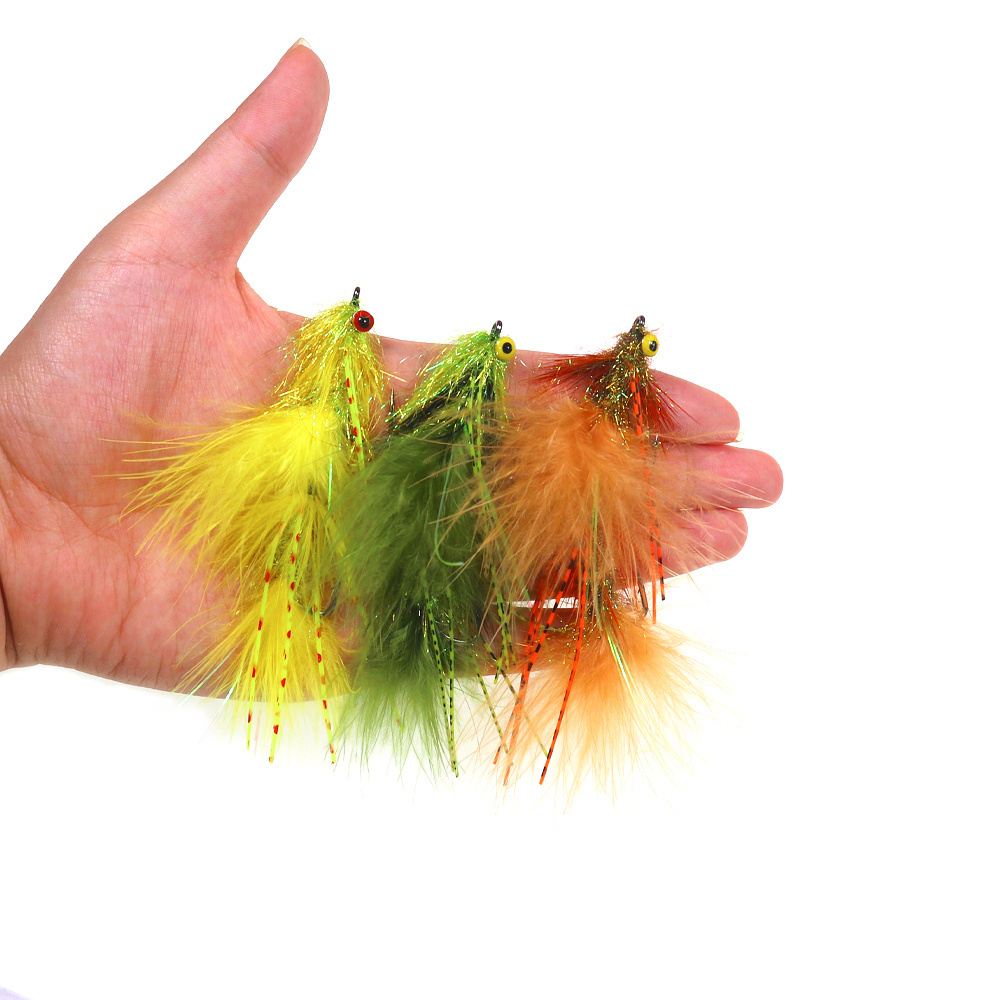 Flash and Rubber Leg Fly Fishing Articulated Circus Peanut Streamer Flies for Trout Bass Shad, Minnows, Saltwater Fishing Flies