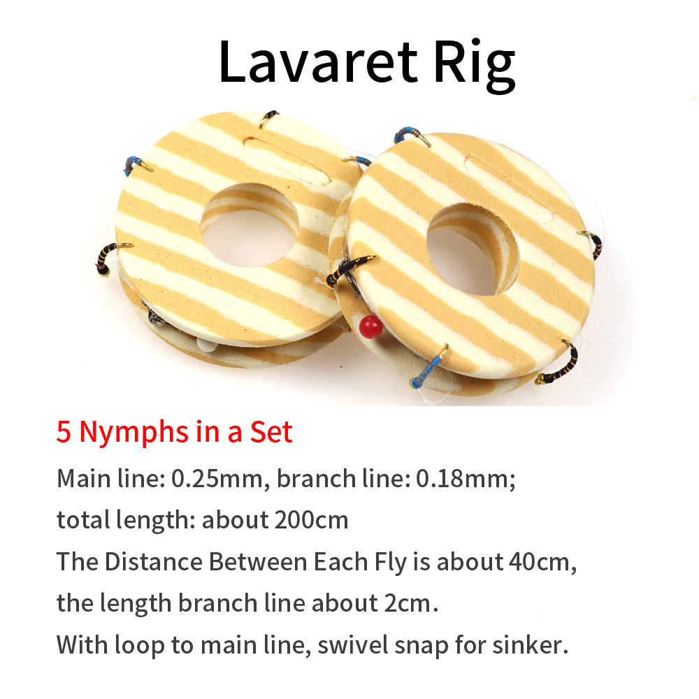 Customized Nymph Lavaret Rig Cod / Whiting / Perch Live Bait Fish Sabiki Fishing Rigs Hegen #14 and Multi Type Available