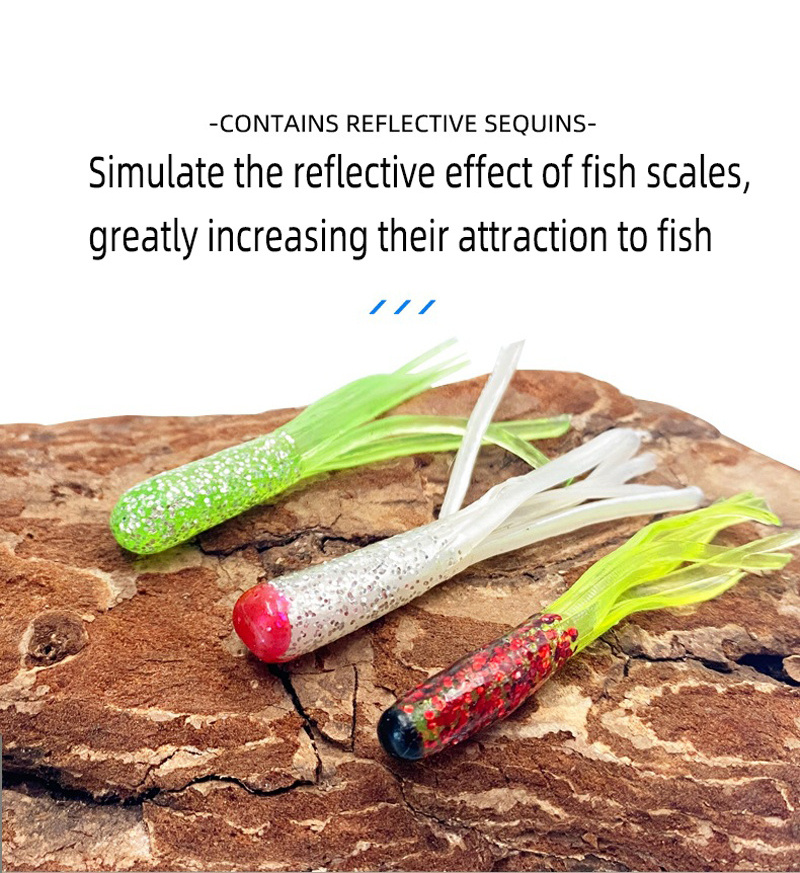 Crappie Lures for Jig Heads, Tube Bait Crappie Jig Panfish Plastic Lure Soft Worms Lure Baits for Trout Saltwater Freshwater