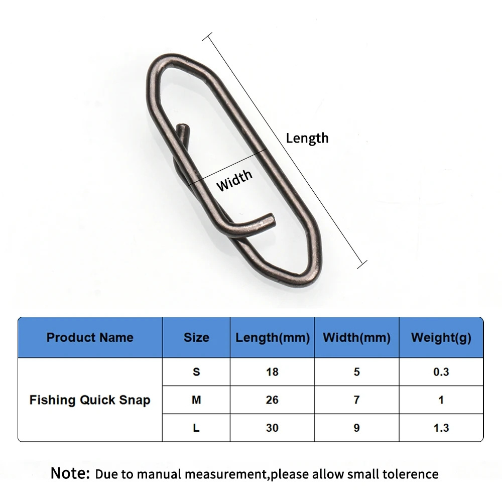 S/M/L Size Stainless Steel Quick Snap Link Fishing Lure Leaders Swivels & Snaps Connector Accessories