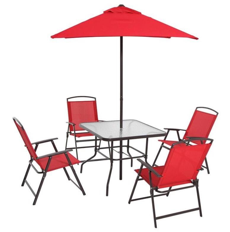 garden outdoor coffee patio balcony 6 8 camping beach folding furniture Piece Folding Dining Set