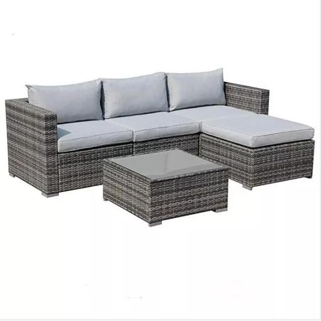 Custom Patio Leisure Rattan Wicker Garden Furniture Outdoor Sectional Sofa Set with Cushion