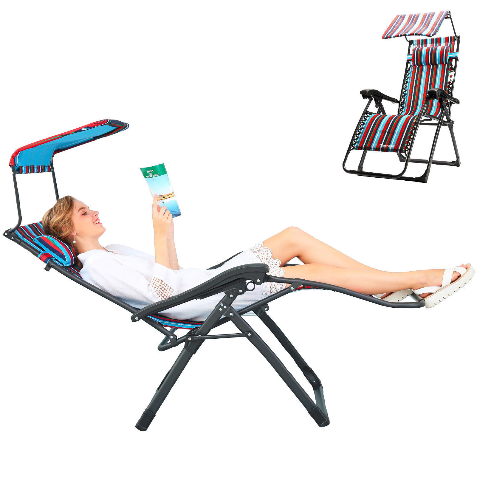 Hot Zero Gravity Chair with Canopy Patio Lounge Chairs Living Room Chair