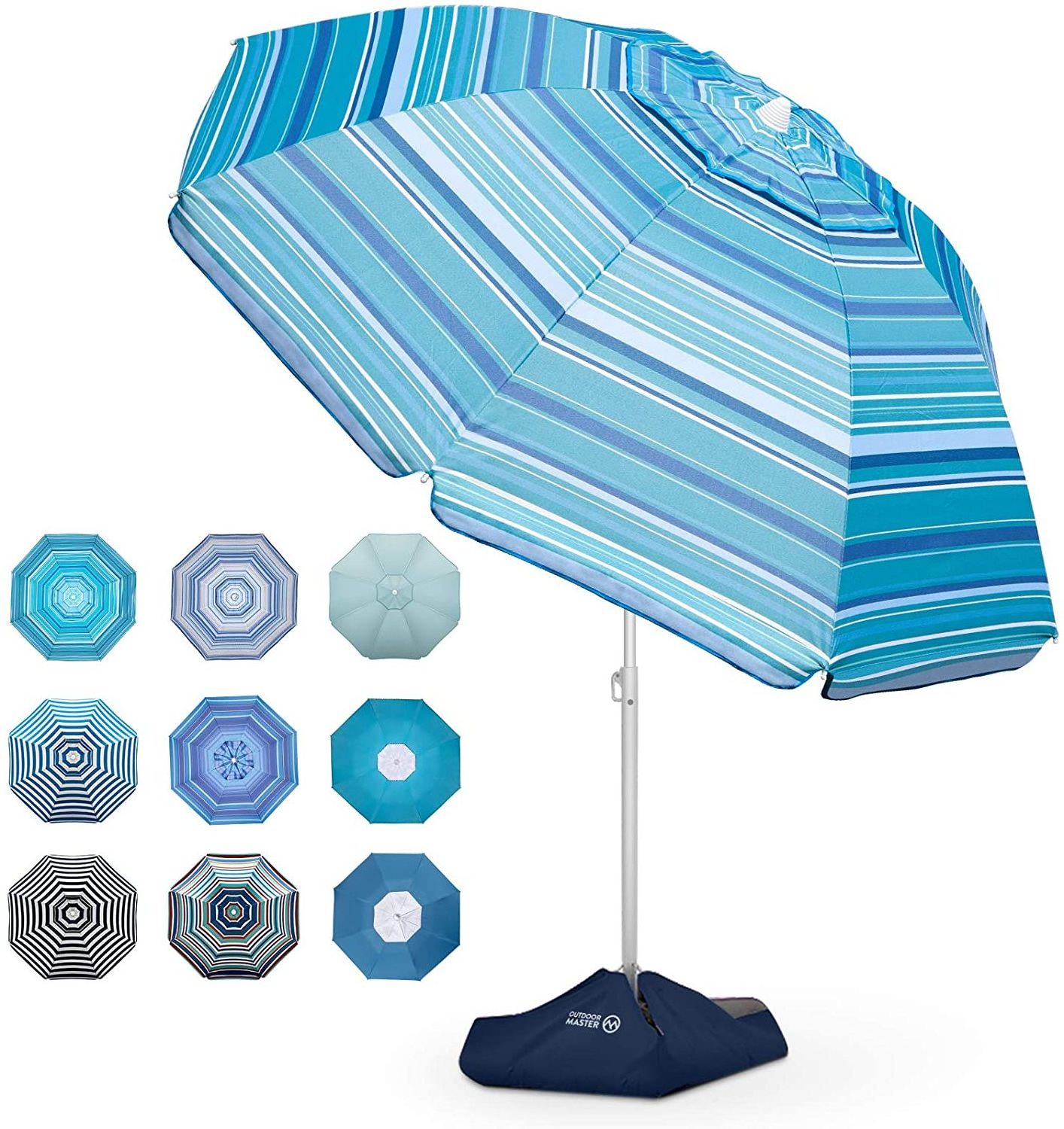 outdoor Beach  Heavy Duty Windproof Tilt with Sand Anchor & Sand Bags umbrella