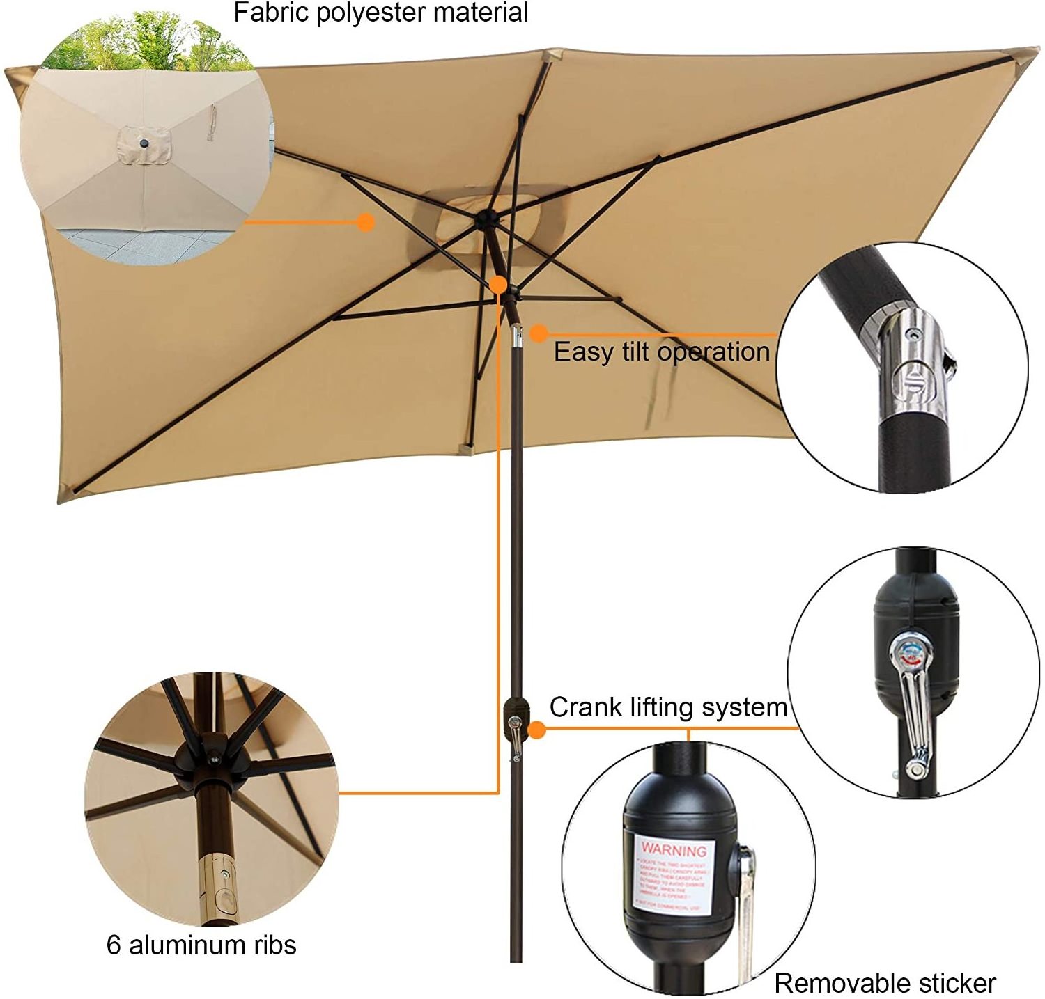 Banana Windproof and Waterproof Garden Cantilever Hanging Umbrella with Crank Mechanism for Outdoor Garden patio parasol