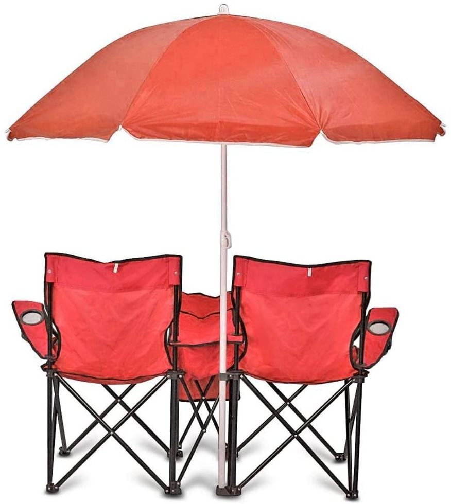 new style folding chair Picnic Double r with Umbrella Table  Beach Camping Chair / camping folding chair