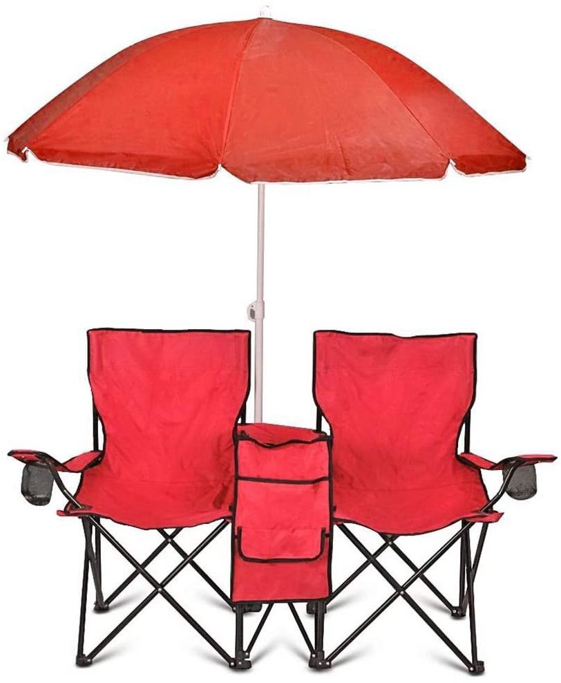 new style folding chair Picnic Double r with Umbrella Table  Beach Camping Chair / camping folding chair