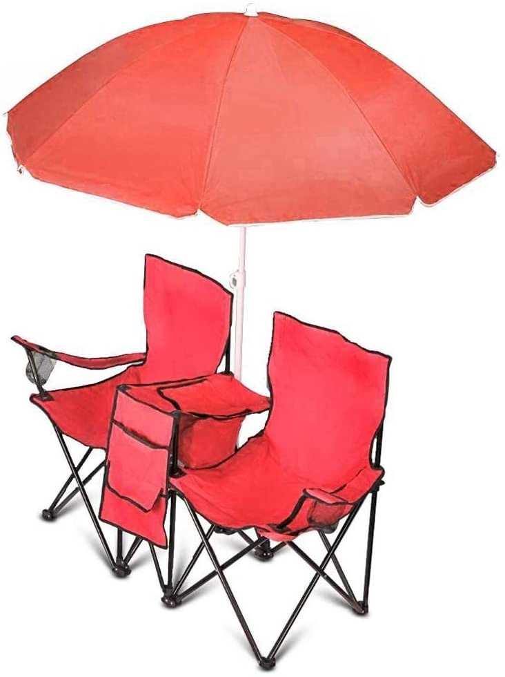 new style folding chair Picnic Double r with Umbrella Table  Beach Camping Chair / camping folding chair