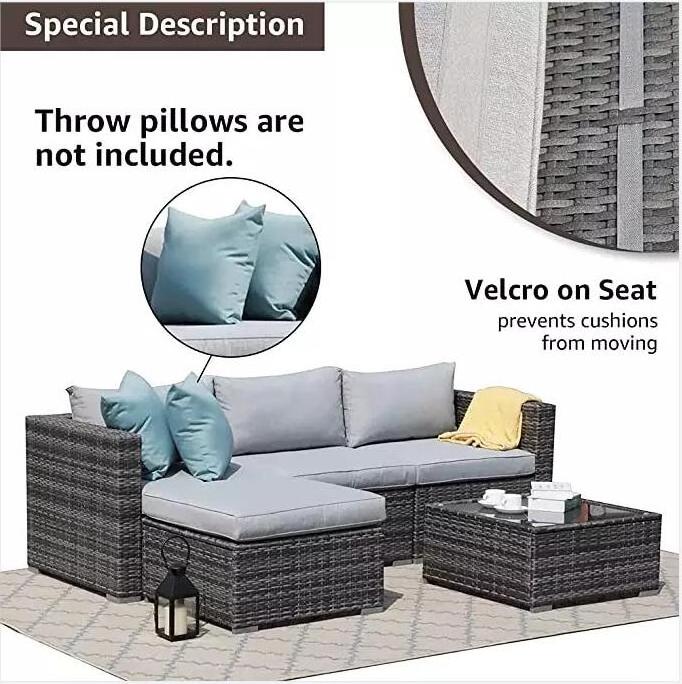 hot sale Cushion Outdoor Patio Leisure Rattan  Garden Furniture set wicker sofa