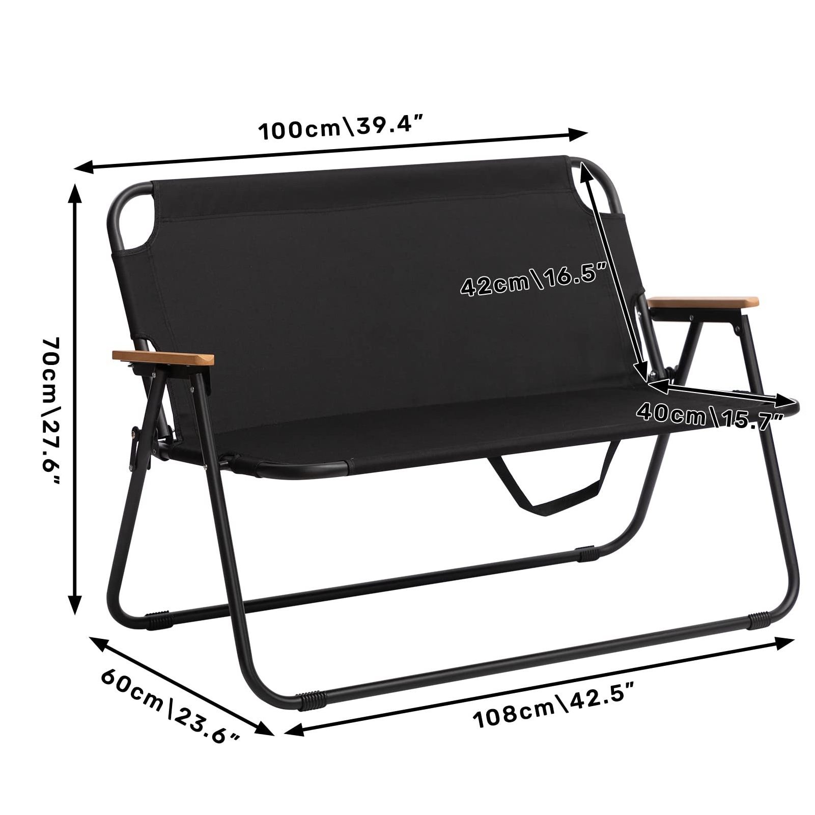 Portable Double Seats Folding Beach Chair With Hanging Handel For Camping And Travelling chair